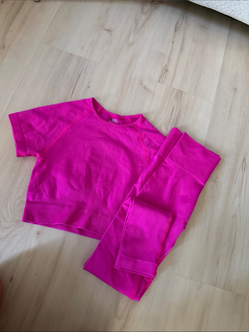 Girls' Hot Pink Active Top & Leggings Set